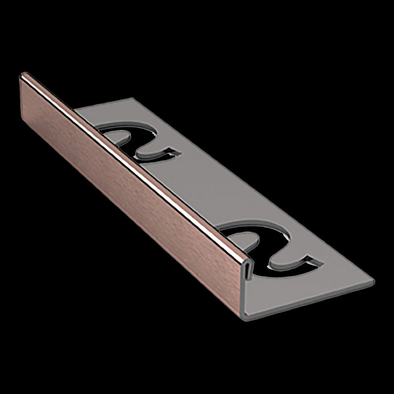SUBSTRAT Recht Tegelprofiel RVS Geborsteld Rose Goud 11mm, 250cm (18008)