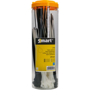 SMART kabelbinder/tiewrap set wit-zwart