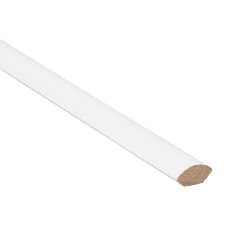 MDF plint kwartrondkraal 12x12 wit gefolied