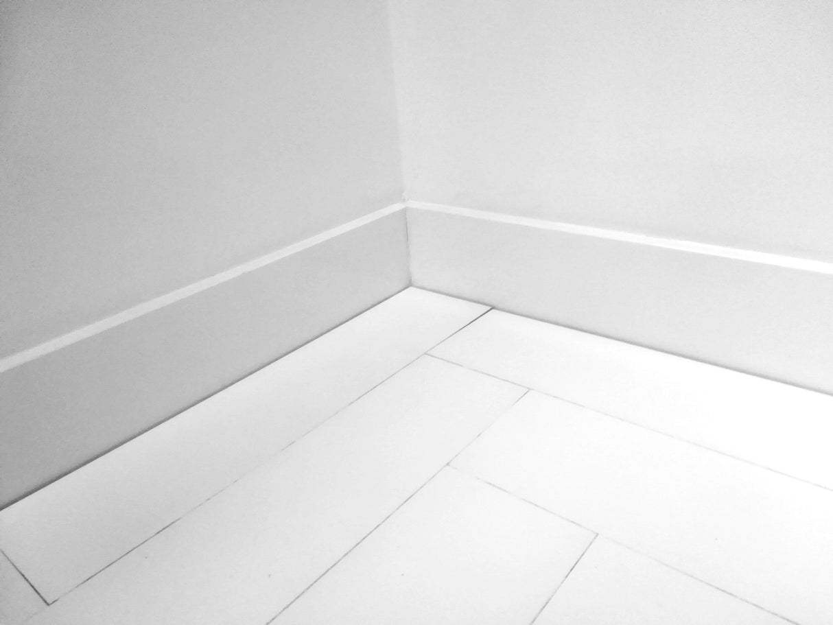 Lamel Visgraat eiken 130 mm dekkend wit breed rondom velling