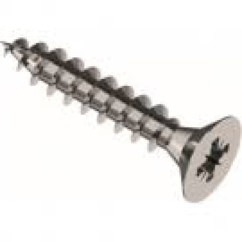 4.0 x 20 mm. RVS A2 Spaanplaatschroef platkop kruiskop (pozidrive) 500 stuks