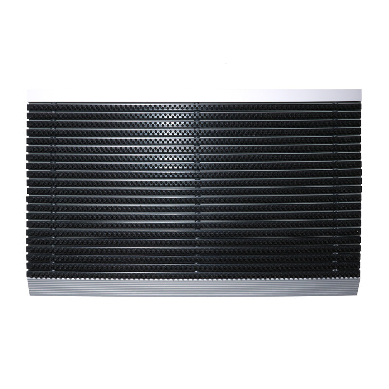 VOS luxe buitenmat puur zwart met zilvere strip 50 x 80 cm