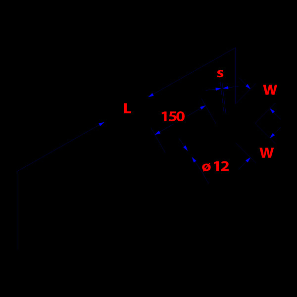 Paalhouder/palensteun met punt 91x91x750 mm
