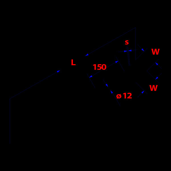 Paalhouder/palensteun met punt 71x71x750 mm