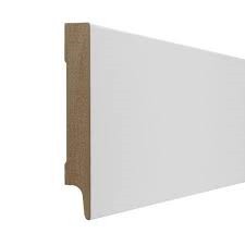MDF plint Wit gegrond 120 x 12 x 2400 mm.