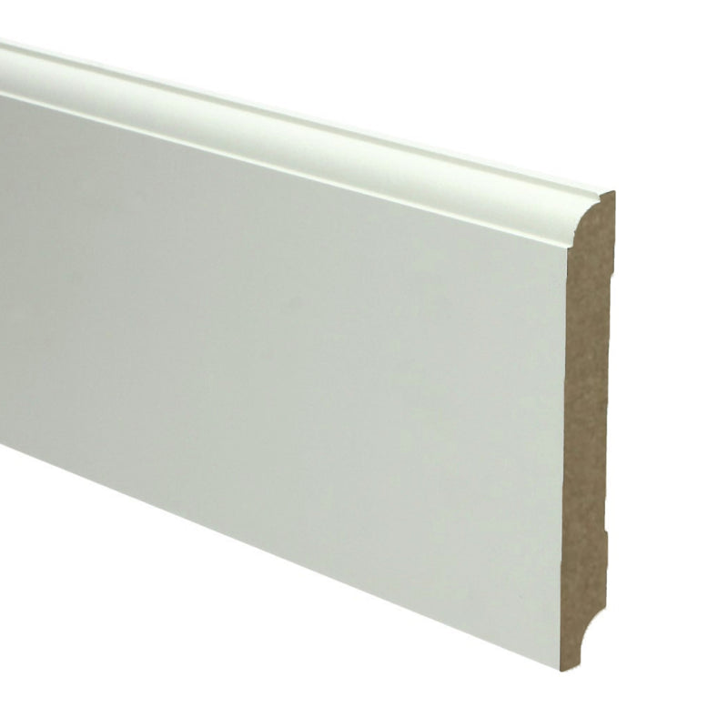 MDF Eigentijdse plint 120x15 wit voorgel. RAL 9010