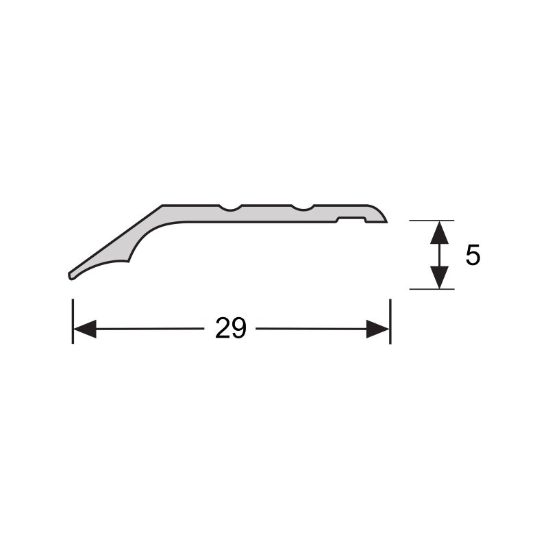 Overgangsprofiel schroef 5 mm alu RVS, 270cm lang
