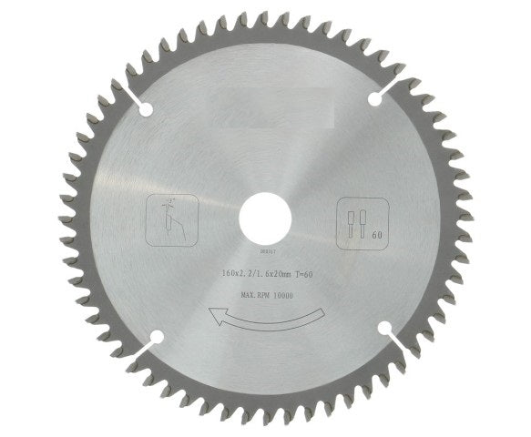Zaagblad PROF 160 x 20 mm T60 (aluminium/trespa)