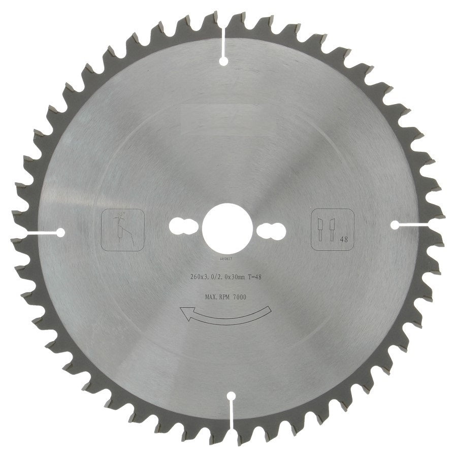 Afkortzaagblad PROF 260 x 30 mm T48
