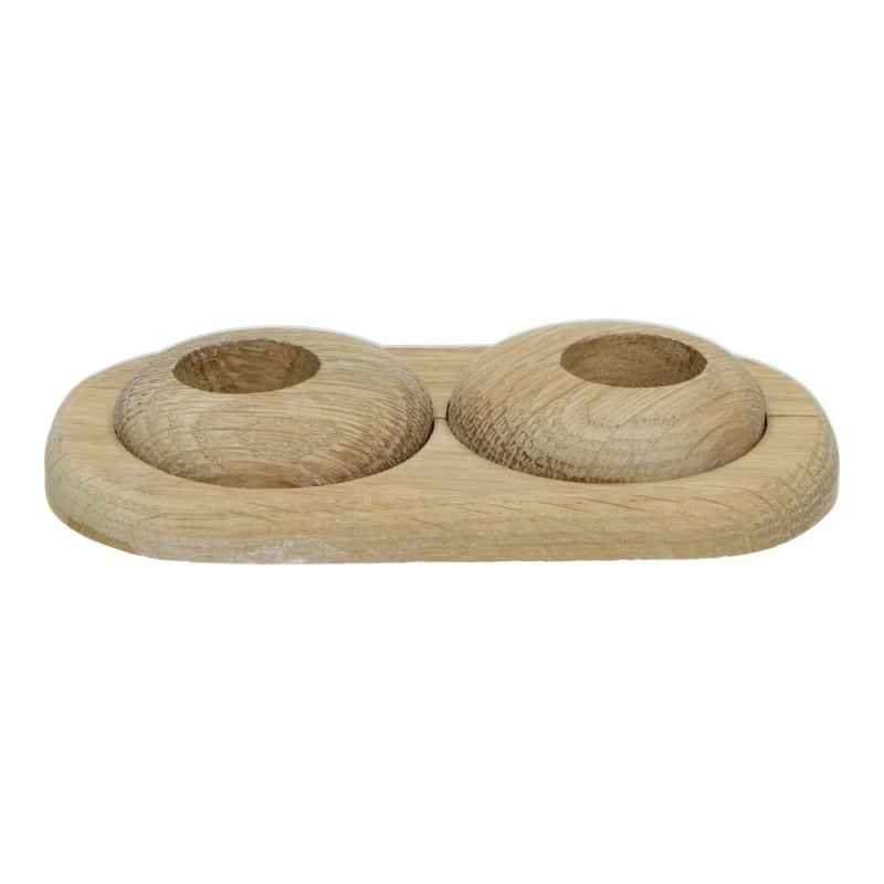 Duo-rozet varia. Ø 22 mm eiken wit geolied