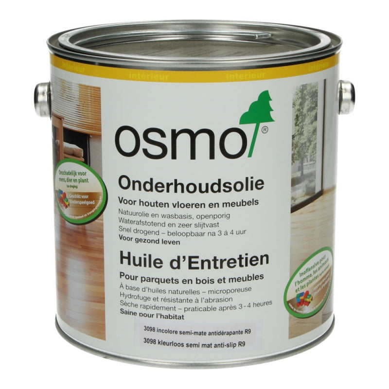 OSMO Onderhoudsolie 3098 Kleurloos semimat Antislip R9 2,5 L