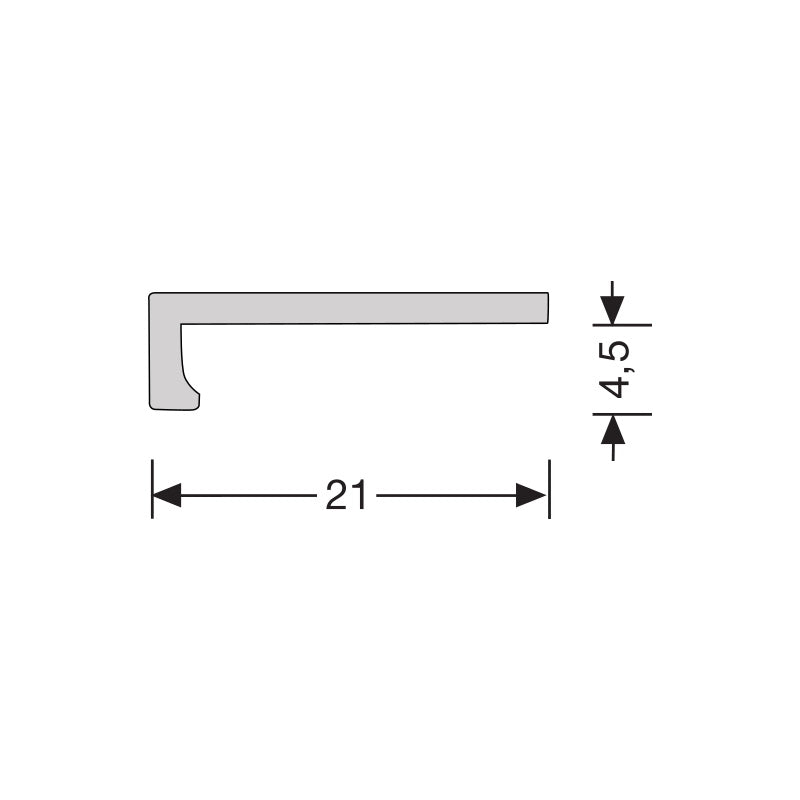 Hoeklijnprofiel zelfklevend 4 mm tbv PVC klik brons, 250cm lang