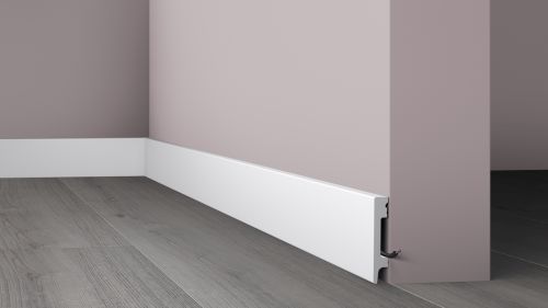 Watervaste kunststof plint recht wit RAL 9016 15x80mm 2,0 meter