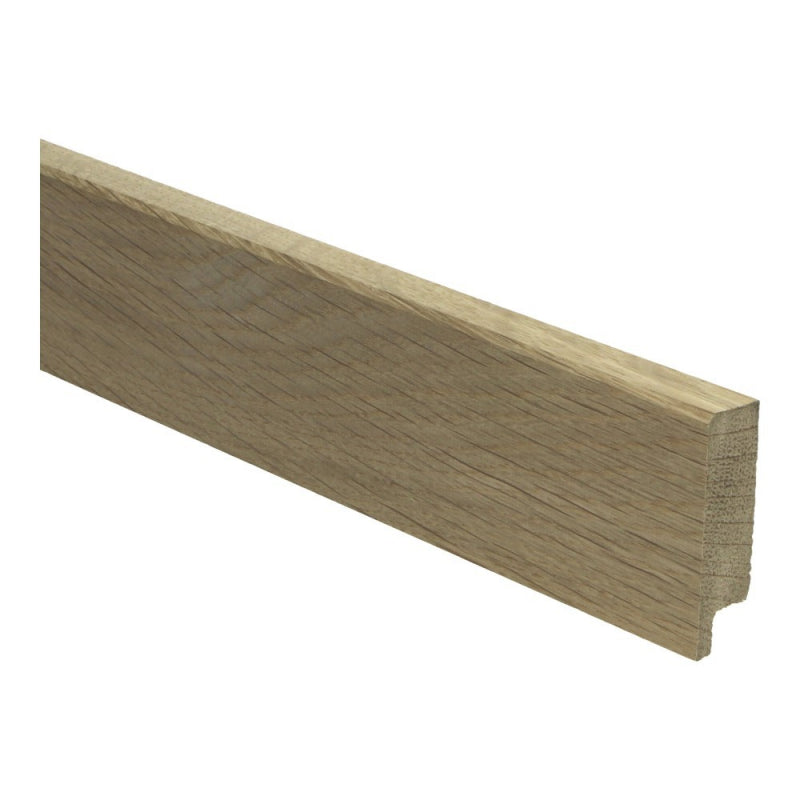 Massief Eiken plint 15 x 54 mm., onbehandeld.