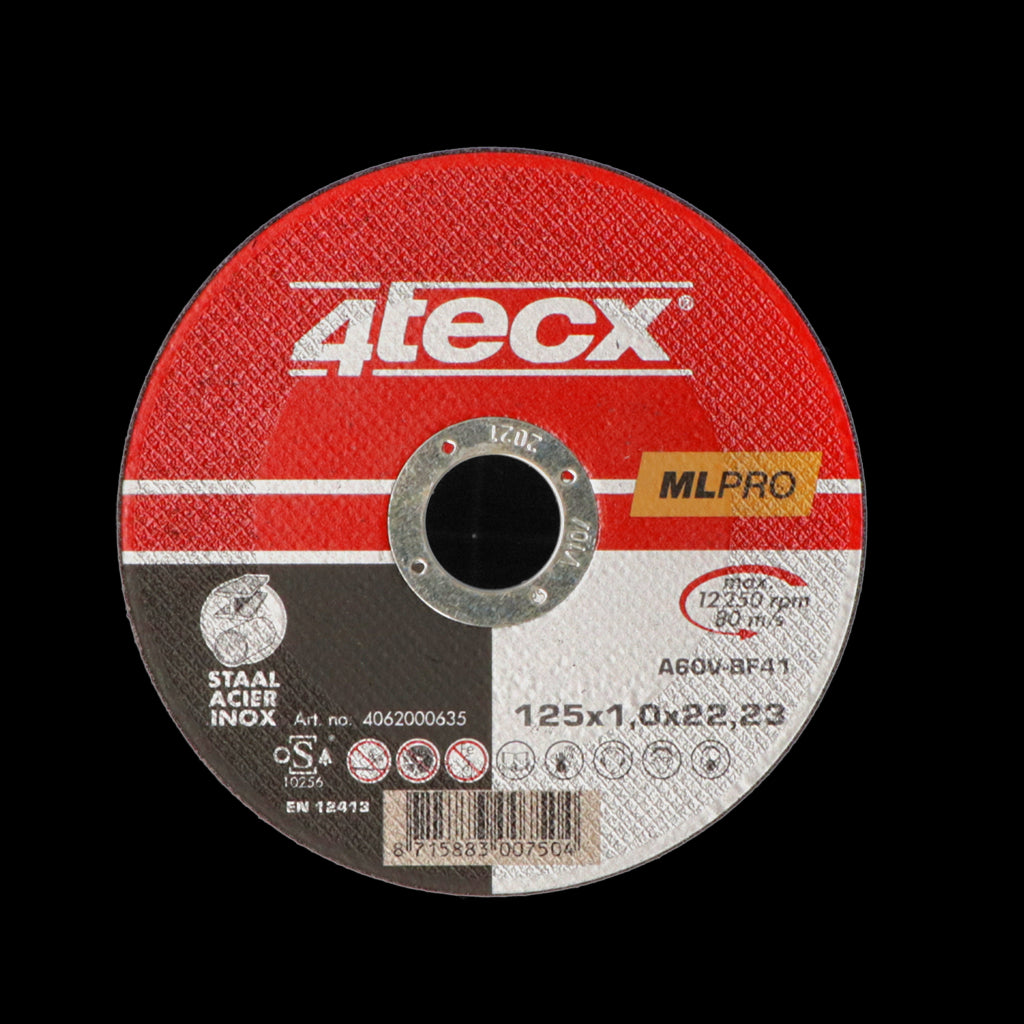 4Tecx Doorslijpschijf 125x1.0 vlak staal