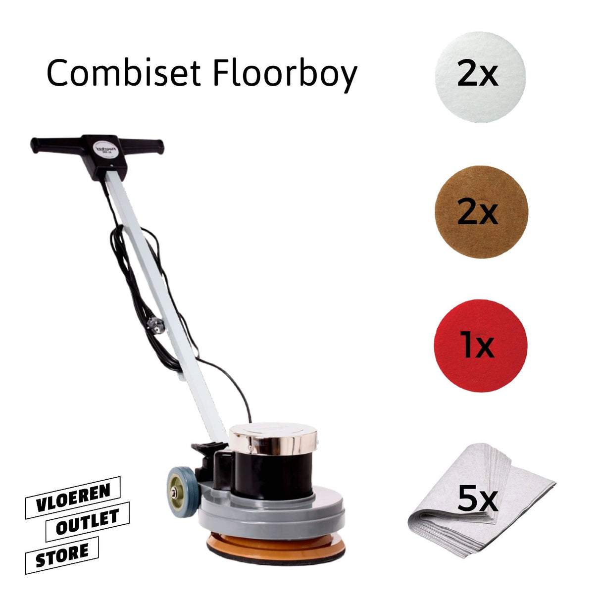 Combiset Floorboy 13" XL300 met 5 vloerpads en set uitwrijfdoeken