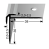 Inschuif trapneusprofiel tot 2,5mm PVC, rvs kleur