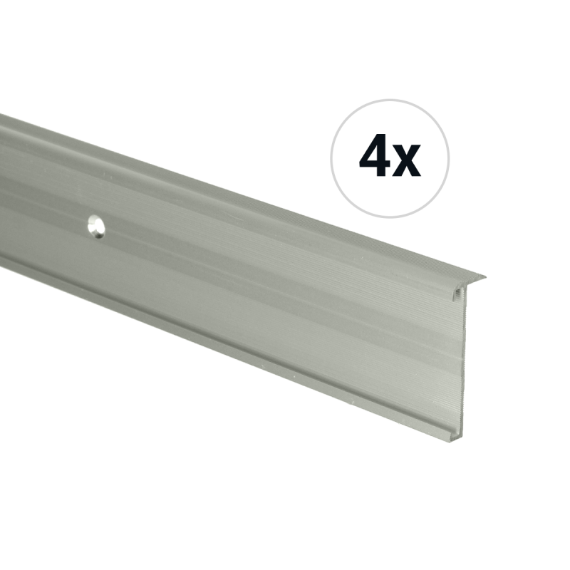 Trapneusprofiel 14 x 43mm Zilver 1m, per set van 4 stuks