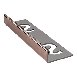 SUBSTRAT Recht Tegelprofiel RVS Geborsteld Rose Goud 11mm, 250cm (18008)