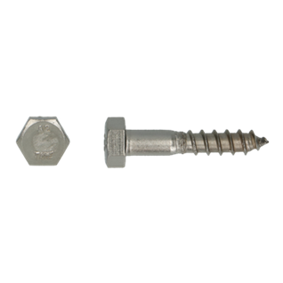 Houtdraadbout Ø10x60 DIN 571 RVS A2 (50 stuks)