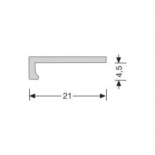 Hoeklijnprofiel zelfklevend 4 mm tbv PVC klik zilver, 250 cm lang