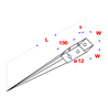 Paalhouder/palensteun met punt 91x91x750 mm