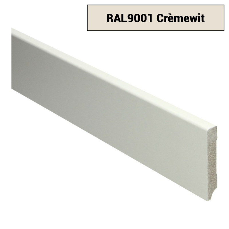 MDF Moderne plint 70x12 voorgelakt RAL 9001