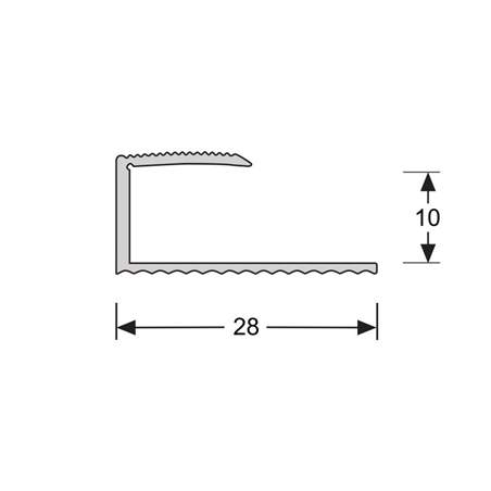 U-profiel 10,1 mm RVS, 270cm lang