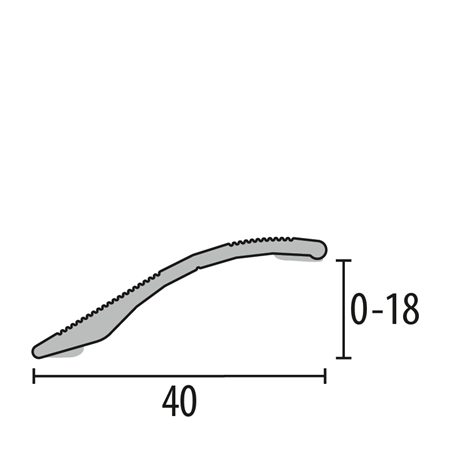 Overgangsprofiel zelfklevend 0-18 mm zilver, 300cm lang