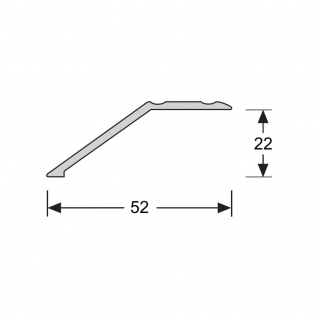 Overgangsprofiel zelfklevend 22 mm alu wit, 270cm lang