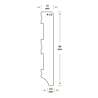 Watervaste kunststof plint Modern recht wit 15x90mm 2,4 meter