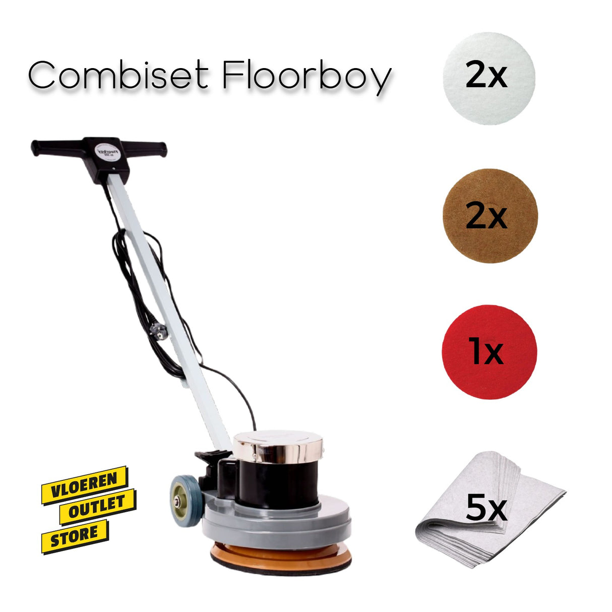Combiset Floorboy 13"  XL300 met 5 vloerpads en set uitwrijfdoeken