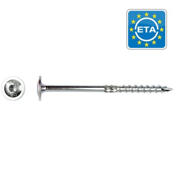 Tellerkopschroef Ø 6x 80 Zn (T40) 100 STUKS (flenskophoutschroef)