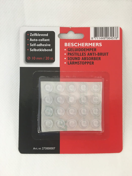 Geluiddempers transparant zelfklevend Ø 10mm 20st