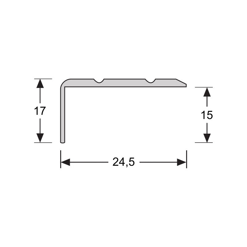 Hoeklijnprofiel zelfklevend 17 mm zilver, 300cm lang