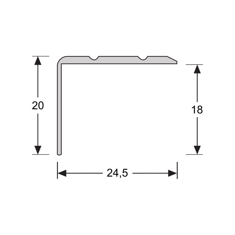 Hoeklijnprofiel zelfklevend 20 mm zilver, 300cm lang