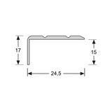 Hoeklijnprofiel zelfklevend 17 mm zwart, 100cm lang