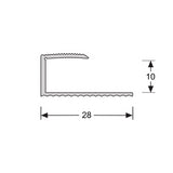 U-profiel 10,1 mm goud, 270cm lang