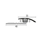 Overgangsprofiel Kuberit PVC klik 4-9,5 mm zilver, 300cm lang