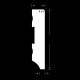 Watervaste kunststof plint Modern recht wit 15x70mm 2,4 meter