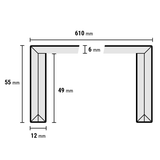 Dubbeltrede PVC Honing 150x61 cm